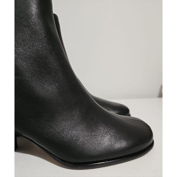 Vince Leather Boots Womens 6 Black Square Toe Block Heel Elevated Elegant - Picture 16 of 16